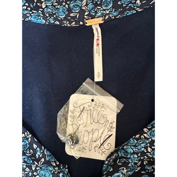 NEW Free People “Float on a Sunbeam” Blue Floral Midi Dress - Picture 6 of 13